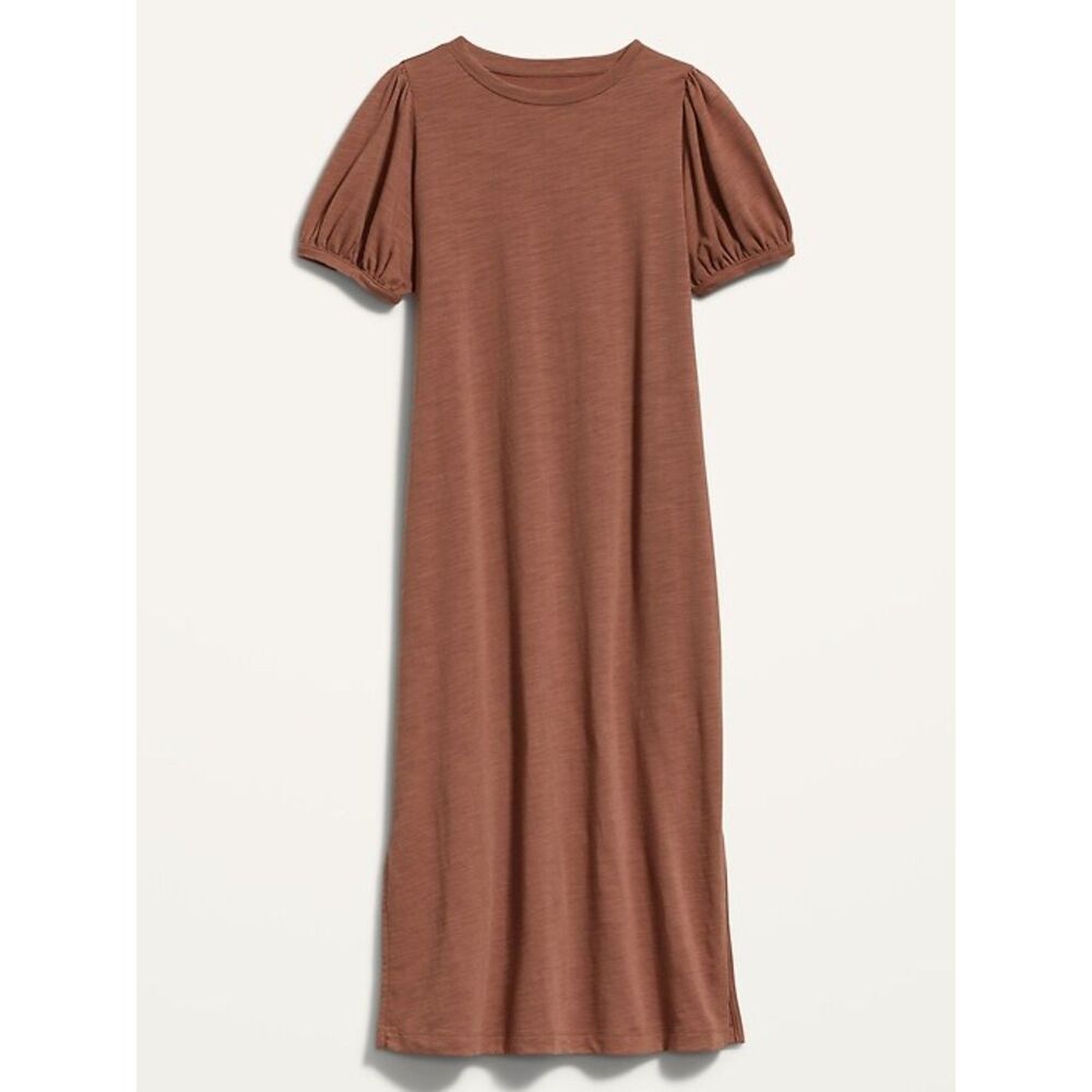 NWT Old Navy Puff-Sleeve Midi T-Shirt Shift Dress | Women's XL Tall